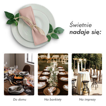 Serwetki materiałowe jasnoróżowe 40x40 (50 szt.) 5