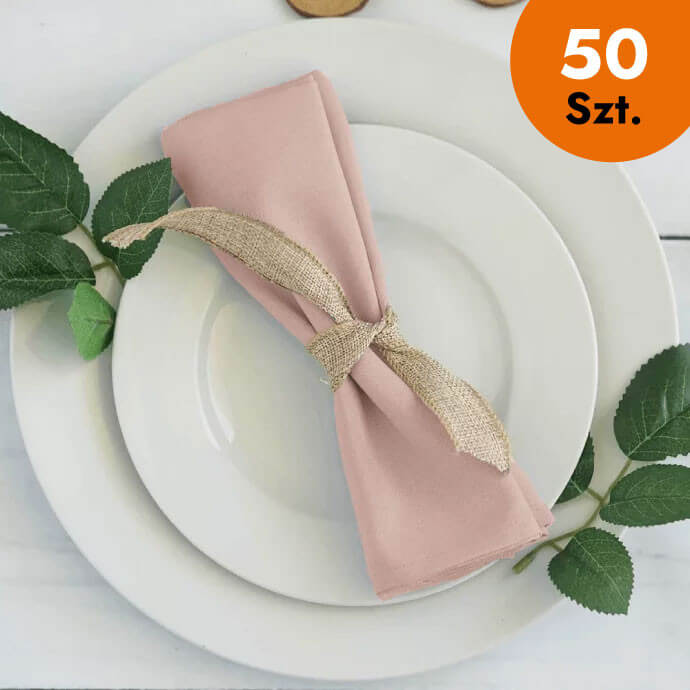 Serwetki materiałowe jasnoróżowe 40x40 (50 szt.) 1