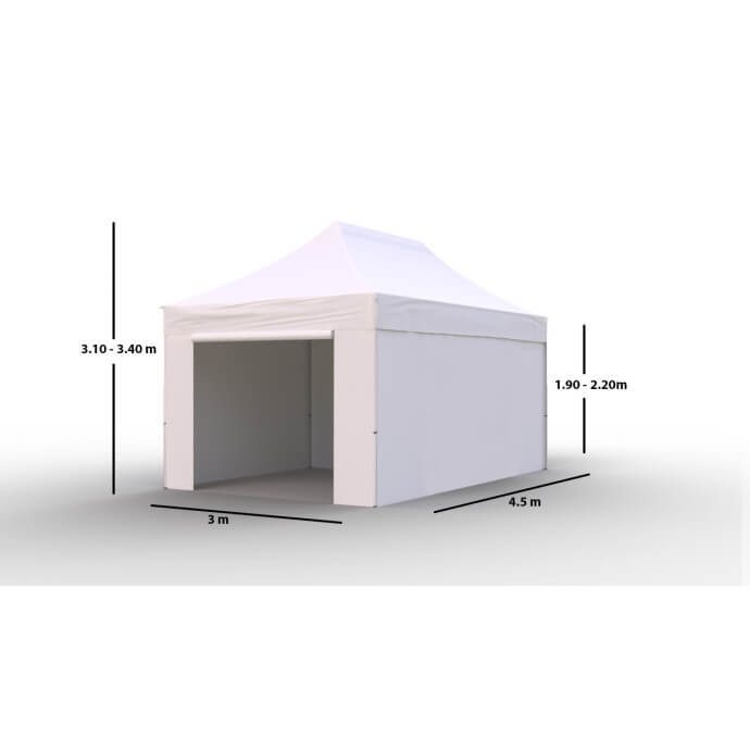 Namiot handlowy - ekspresowy, aluminiowy, 3x4,5 biały Zeltpro TITAN 6