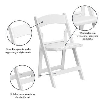 Krzesło składane Gladiator białe (12 szt.) 4