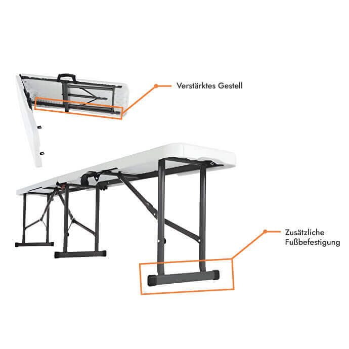 Ławka cateringowa składana 180 cm (5 szt.) 5