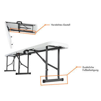 Ławka cateringowa składana 180 cm (10 szt.) 5