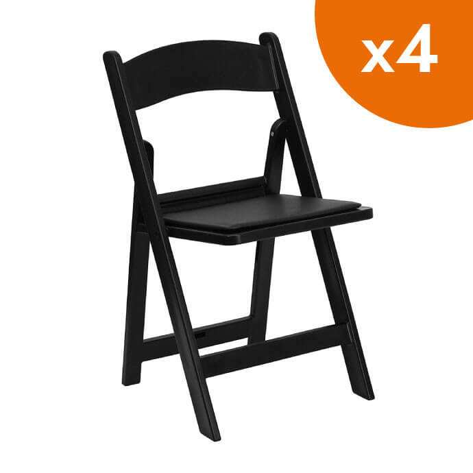 Krzesło składane Gladiator czarne (4 szt.) 1