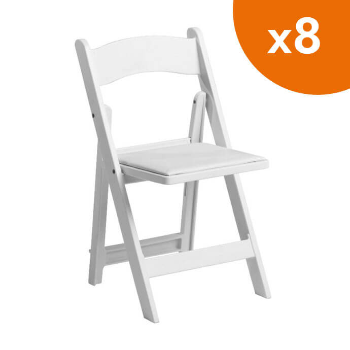 Krzesło składane Gladiator białe (8 szt.) 1