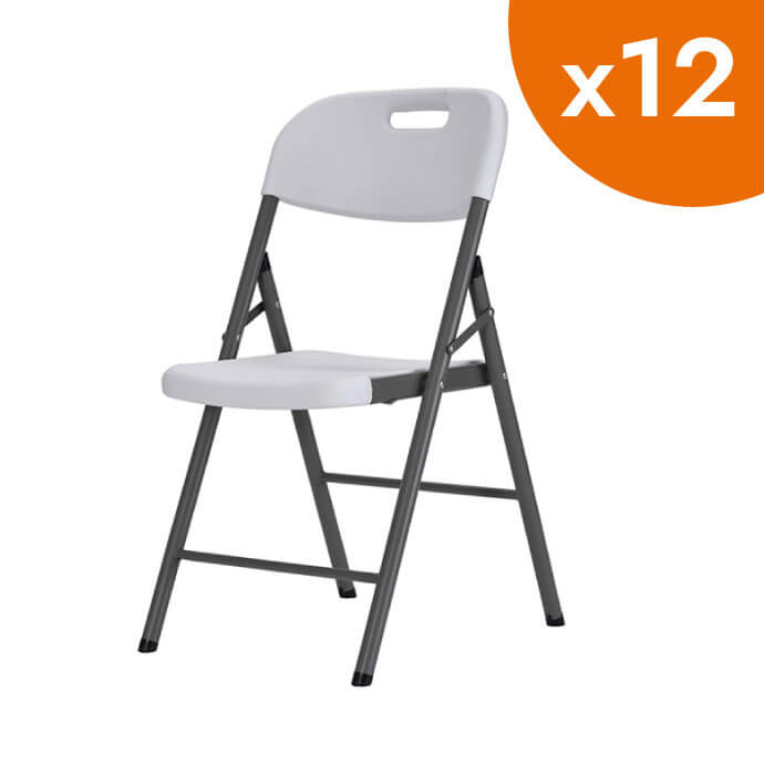 Krzesło składane cateringowe Premium białe (12 szt.) 1