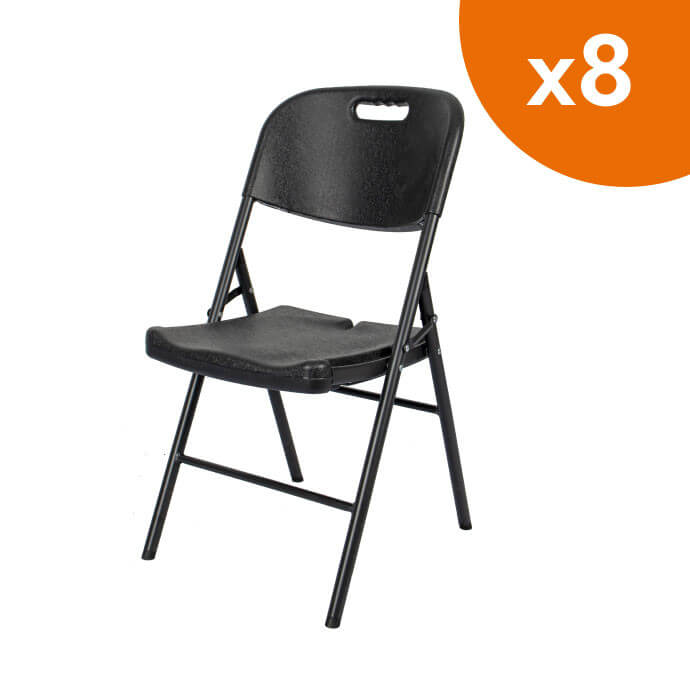 Krzesło składane cateringowe Premium czarne (8 szt.) 1