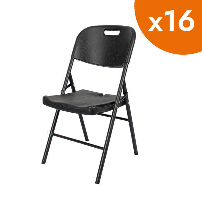 Krzesło składane cateringowe Premium czarne (16 szt.) 1