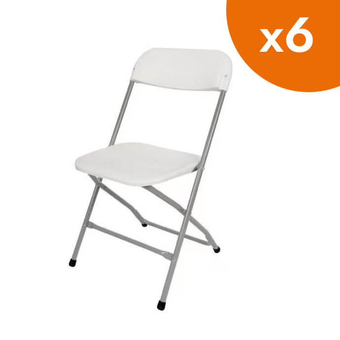 Krzesło składane Europa białe (6 szt.) 1
