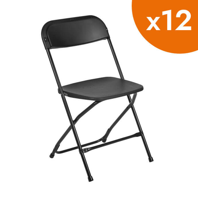 Krzesło składane Europa czarne (12 szt.) 1