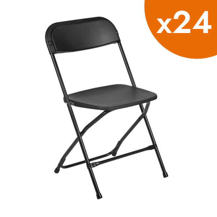 Krzesło składane Europa czarne (24 szt.) 1