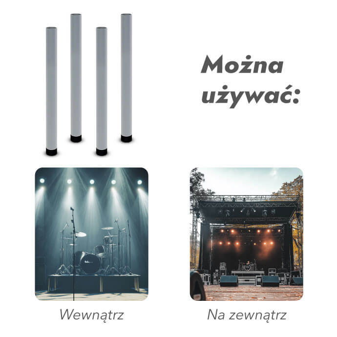 Nogi do podestów regulowane 60-100 cm zestaw (4 szt.) 2