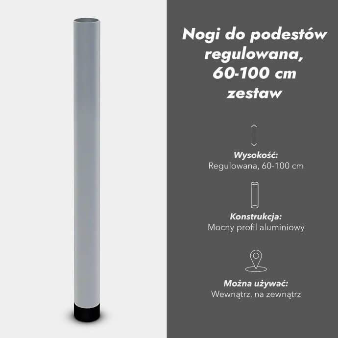 Nogi do podestów regulowane 60-100 cm zestaw (4 szt.) 3