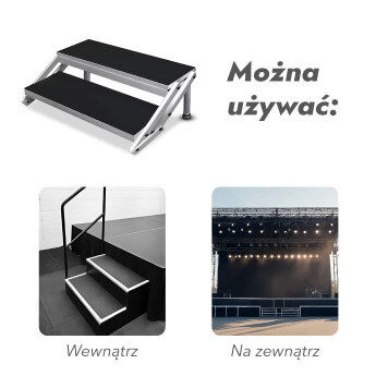 Regulowane aluminiowe schody do podestu 40-60 cm (2 stopnie) 2
