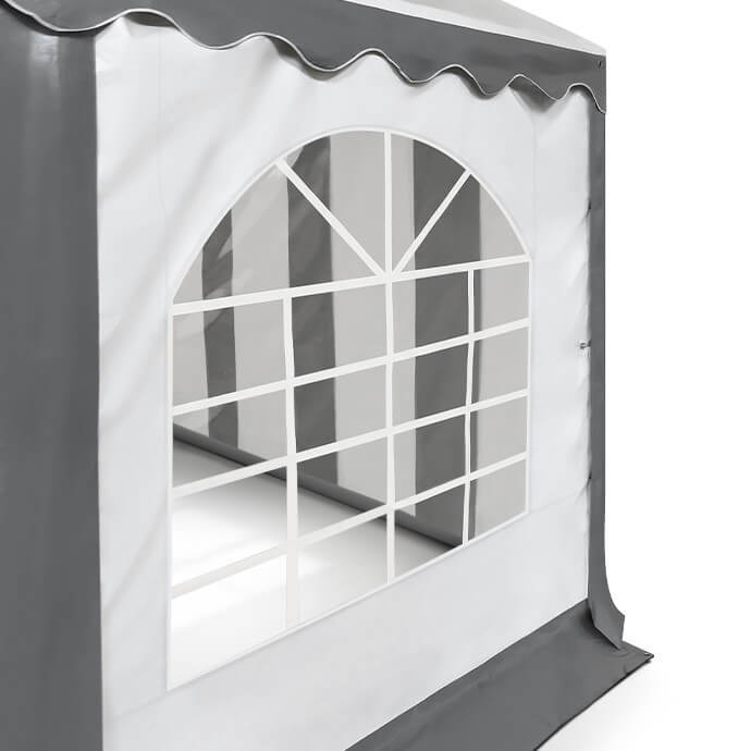 Namiot imprezowy 4x8 PVC, biały-szary 4