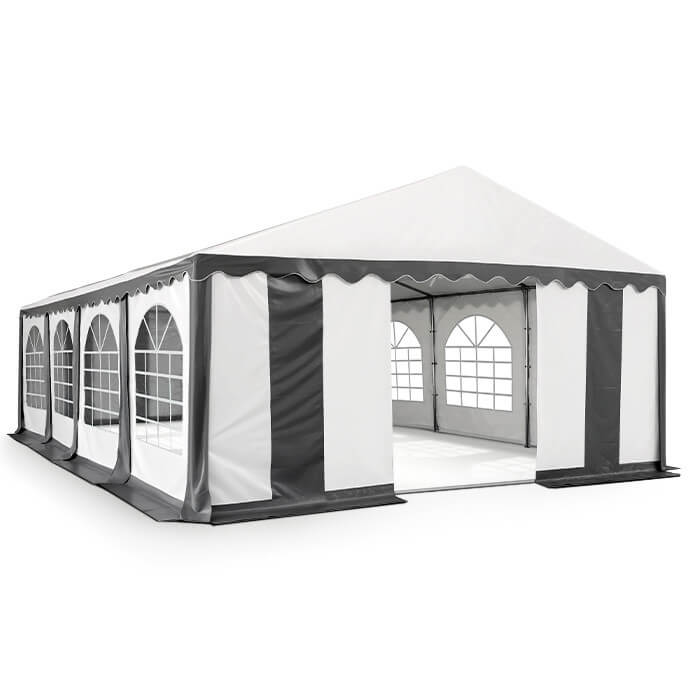 Namiot imprezowy 5x8 PVC, biały-szary 4