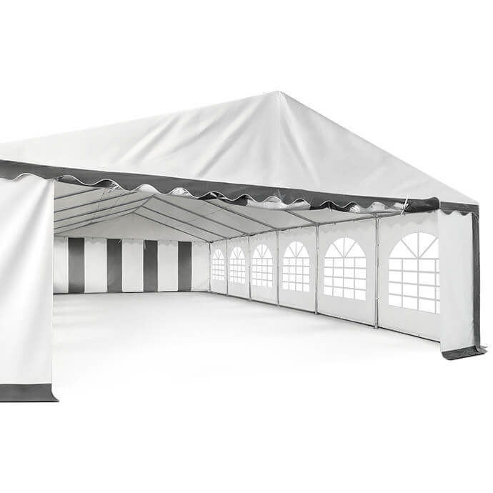 Namiot imprezowy 6x12 PVC, biały-szary 4