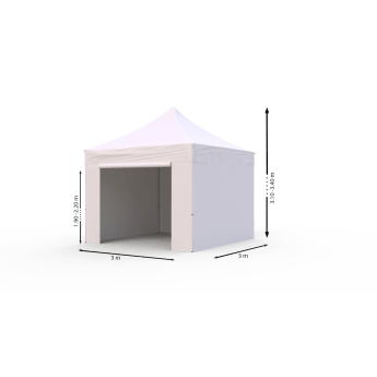 Namiot handlowy - ekspresowy, aluminiowy, 3x3 biały Zeltpro TITAN 6
