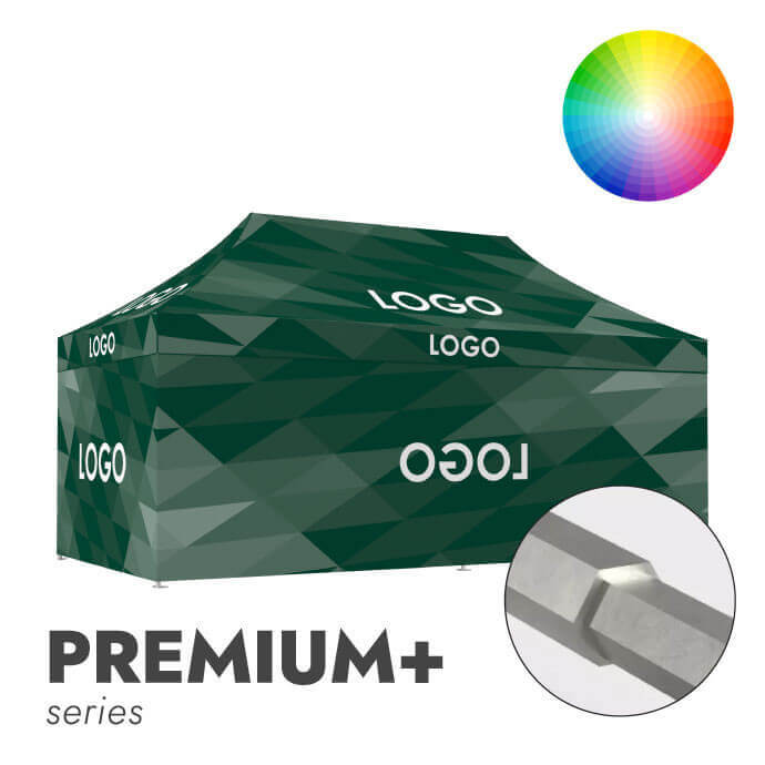 Namiot reklamowy 3x6 w wybranym kolorze Zeltpro Premium+ z nadrukiem na dachu i 4 ścianach 2