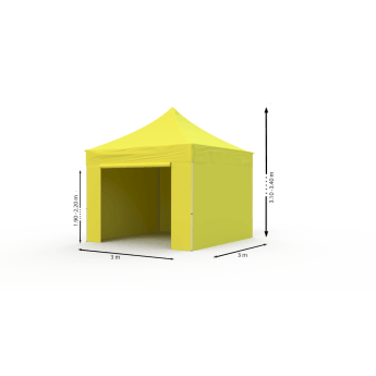 Namiot handlowy - ekspresowy, aluminiowy, 3x3 żółty Zeltpro TITAN 3