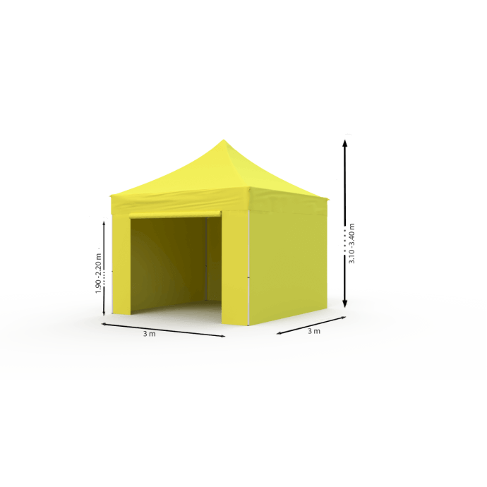 Namiot handlowy - ekspresowy, aluminiowy, 3x3 żółty Zeltpro TITAN 3