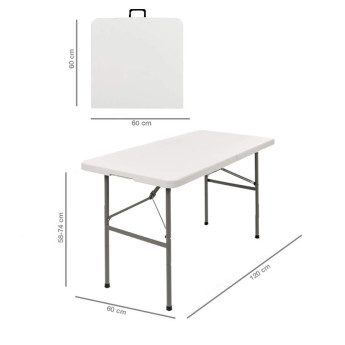 Zestaw cateringowy ogrodowy – stół 120 biały, 4 krzeseł Premium białe 4