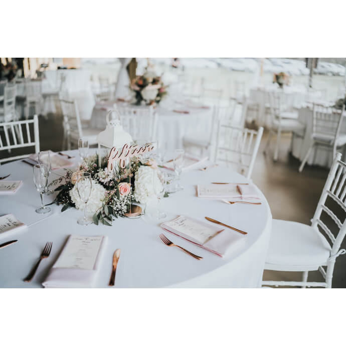 Obrus plamoodporny okrągły Restly biały D300 3