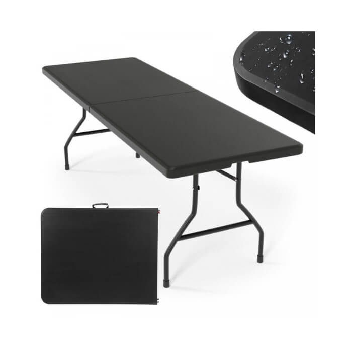 Stół cateringowy składany 180 cm czarny 8