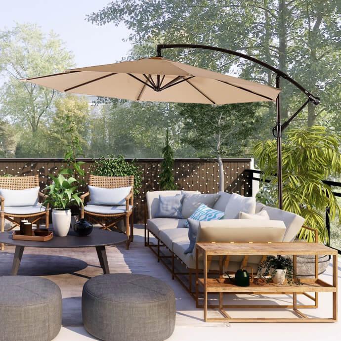 Parasol ogrodowy z pokrowcem Select Taupe 13