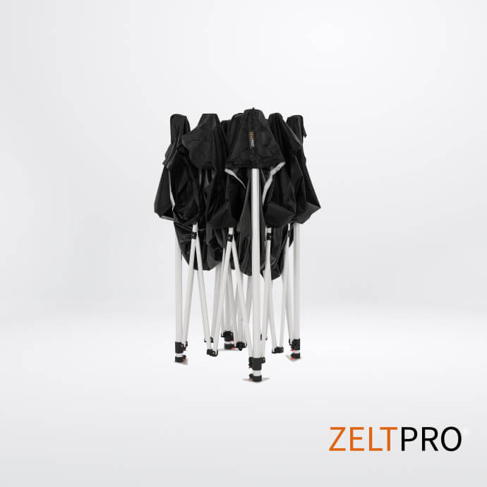 Namiot handlowy - ekspresowy, stalowy, 2x2 czarny Zeltpro PROFRAME 6