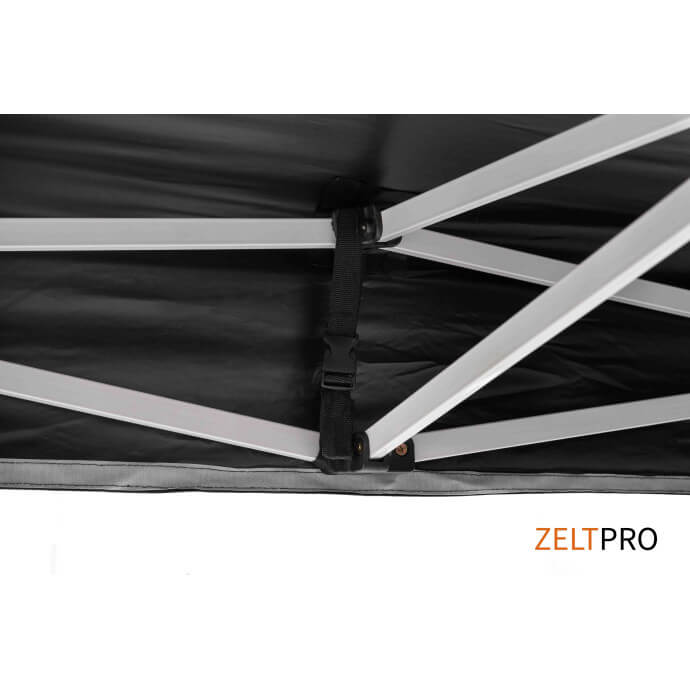 Namiot handlowy - ekspresowy, stalowy, 2x2 czarny Zeltpro PROFRAME 15