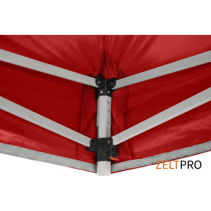 Namiot handlowy - ekspresowy, stalowy, 2x2 czerwony Zeltpro PROFRAME 10