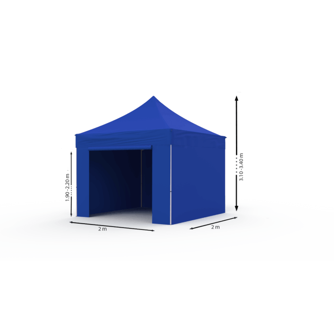 Namiot handlowy - ekspresowy, stalowy, 2x2 niebieski Zeltpro PROFRAME 7