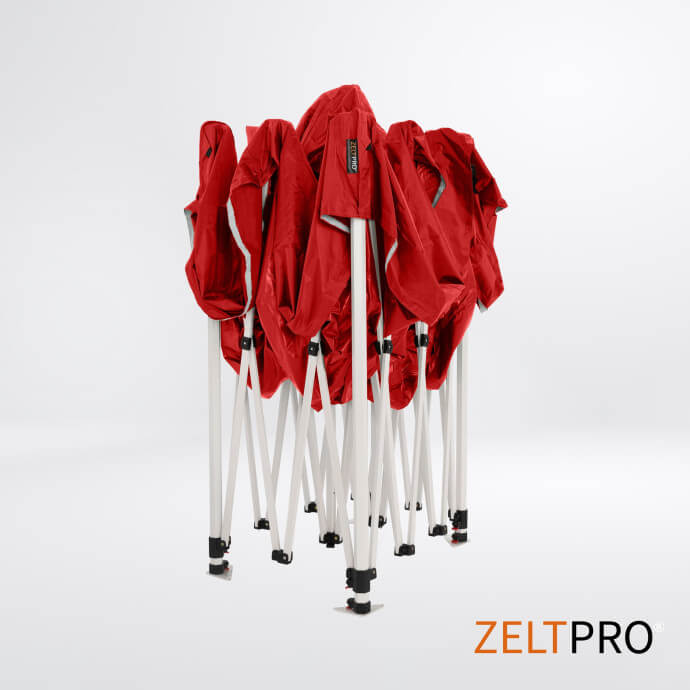 Namiot handlowy - ekspresowy, stalowy, 3x2 czerwony Zeltpro PROFRAME 5